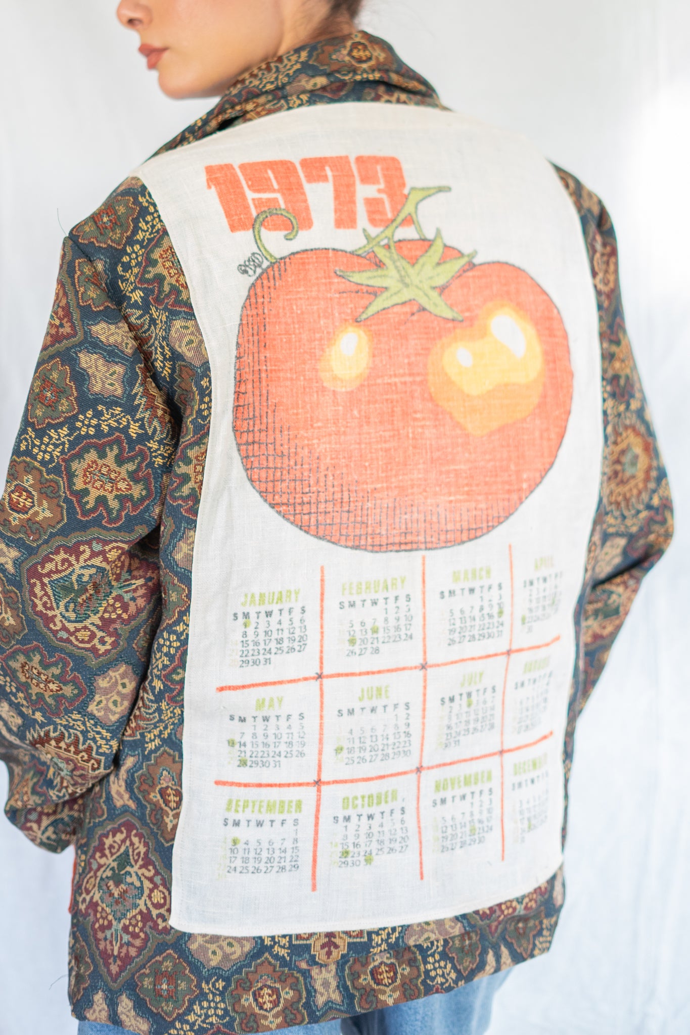 1973 Tomato Calendar Tapestry Barn Jacket