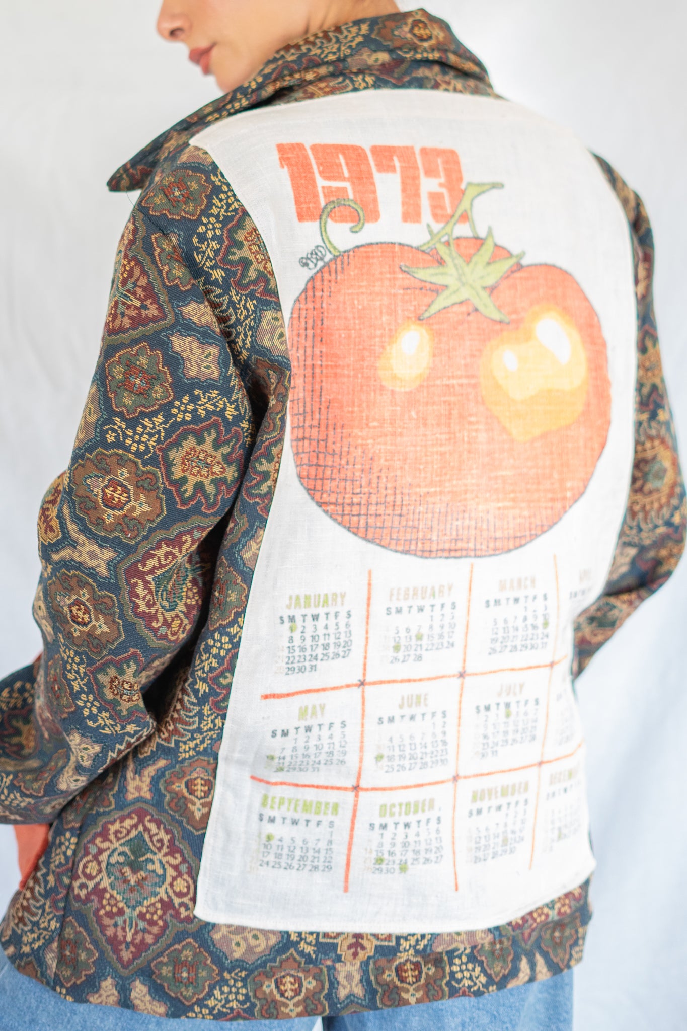 1973 Tomato Calendar Tapestry Barn Jacket