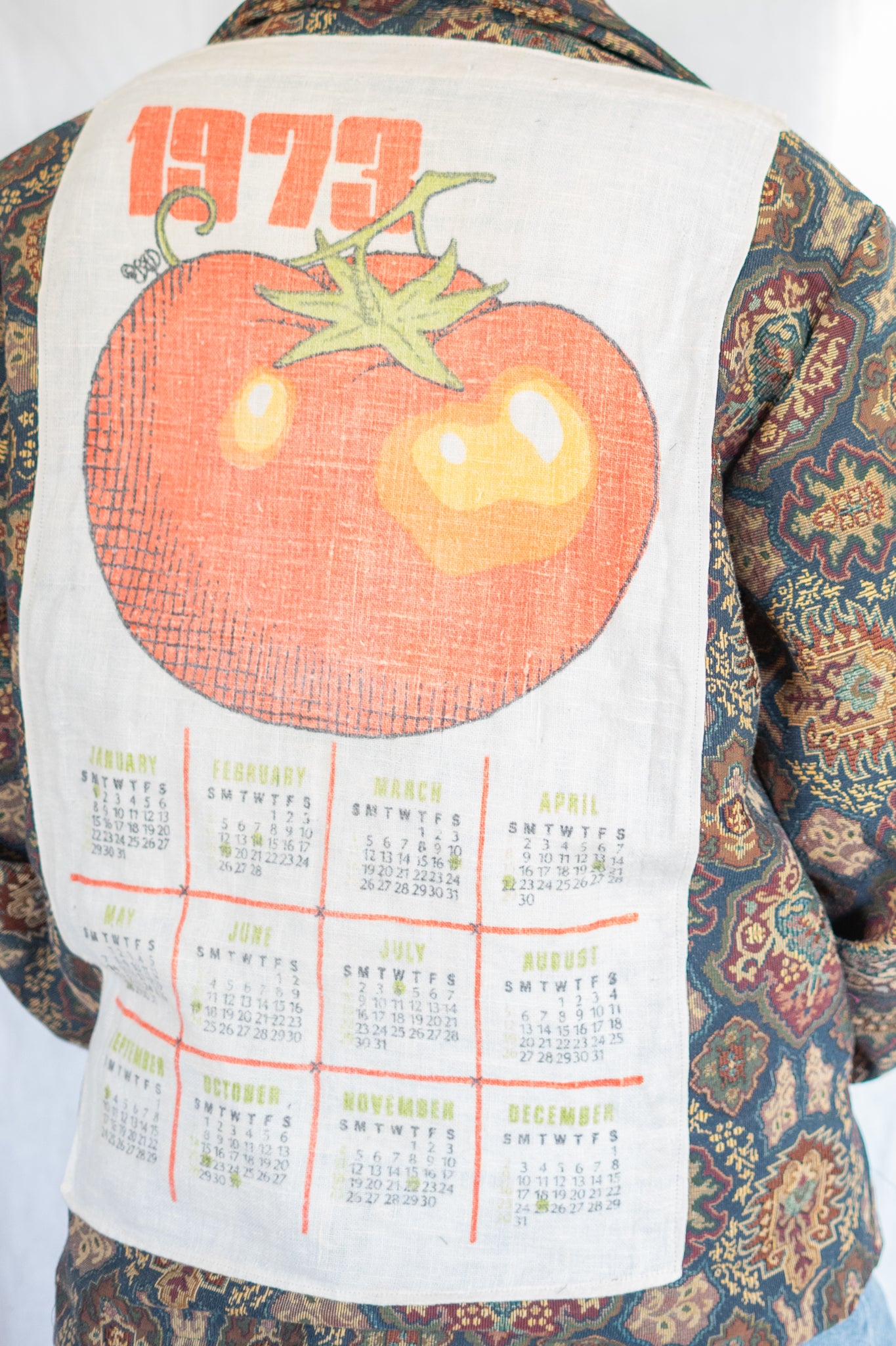 1973 Tomato Calendar Tapestry Barn Jacket