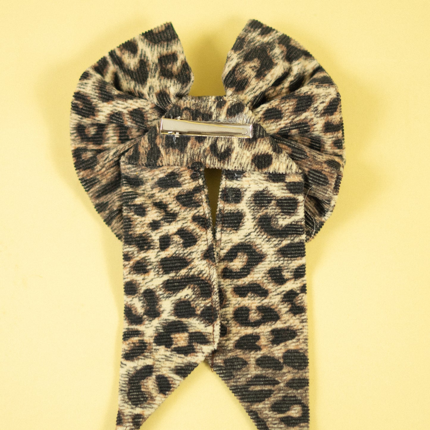 Large Cheetah Print Corduroy Hair Bow