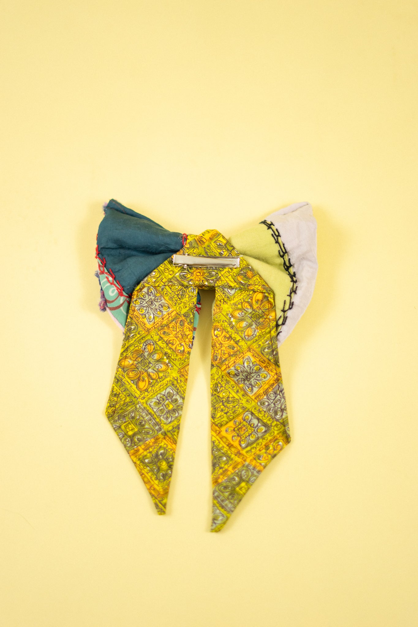 Large Vintage Quilt Hair Bow