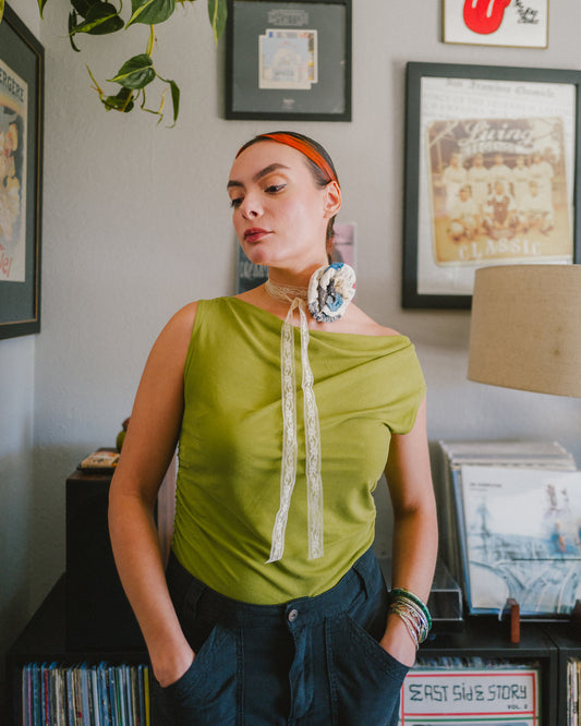 Vintage Quilt Rosette Choker