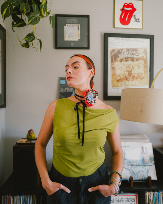Velvet Floral Rosette Choker
