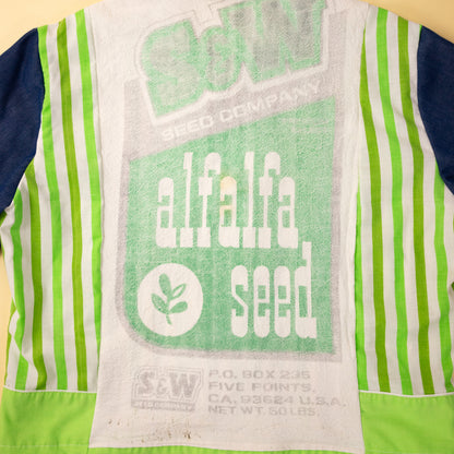 Vintage Alfalfa Seed Camp Collar Mens Button Down