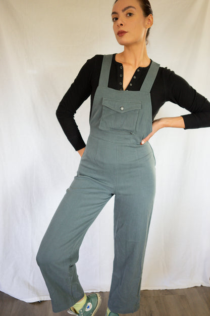 Vintage 1990s Grey Suspender Back Overalls