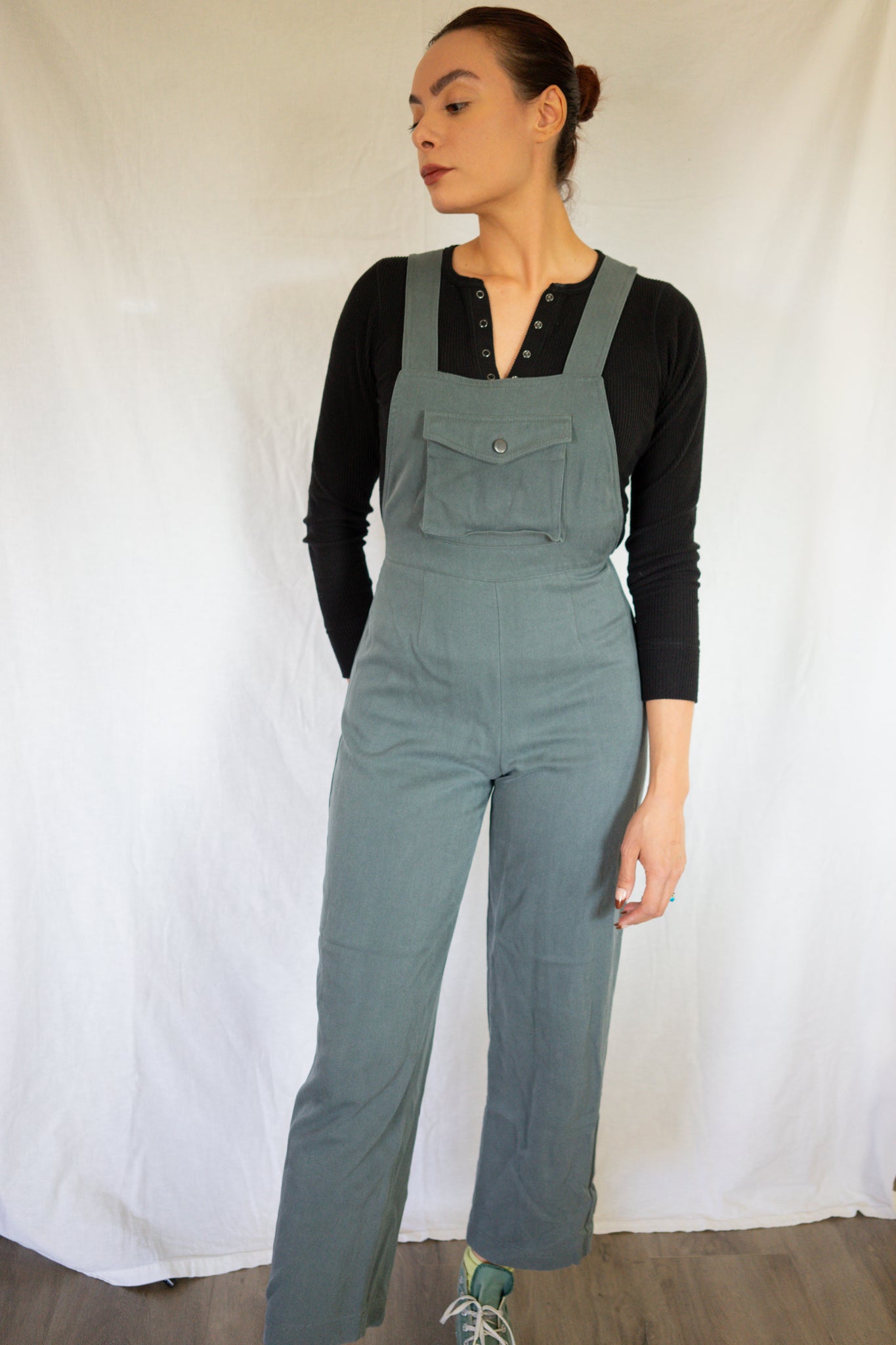 Vintage 1990s Grey Suspender Back Overalls