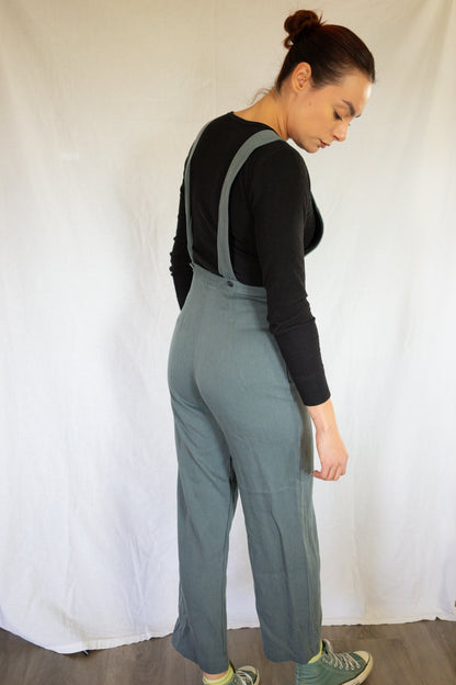 Vintage 1990s Grey Suspender Back Overalls