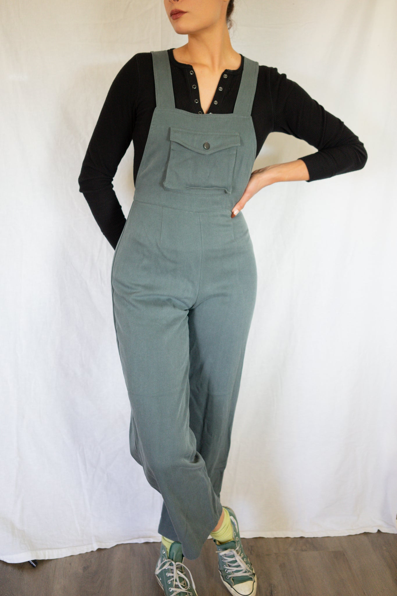 Vintage 1990s Grey Suspender Back Overalls