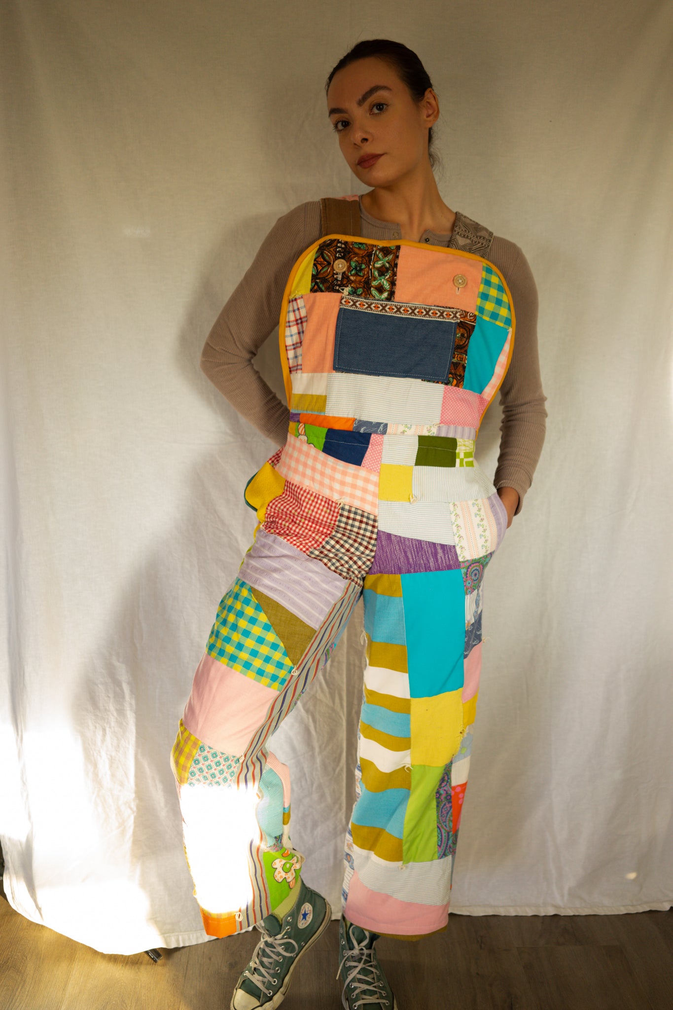 Handmade Vintage Quilt Jumpsuit Overalls