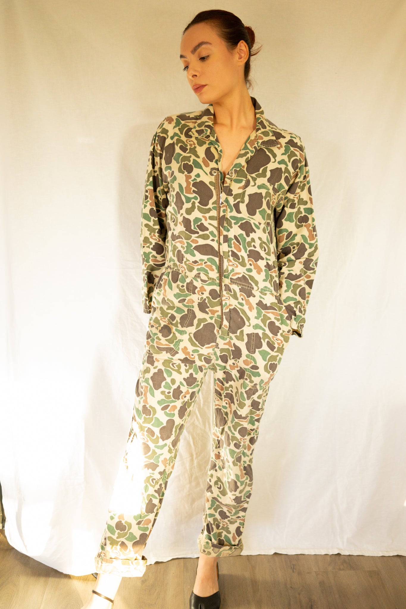 Vintage 1980s Hunting Camo Coveralls