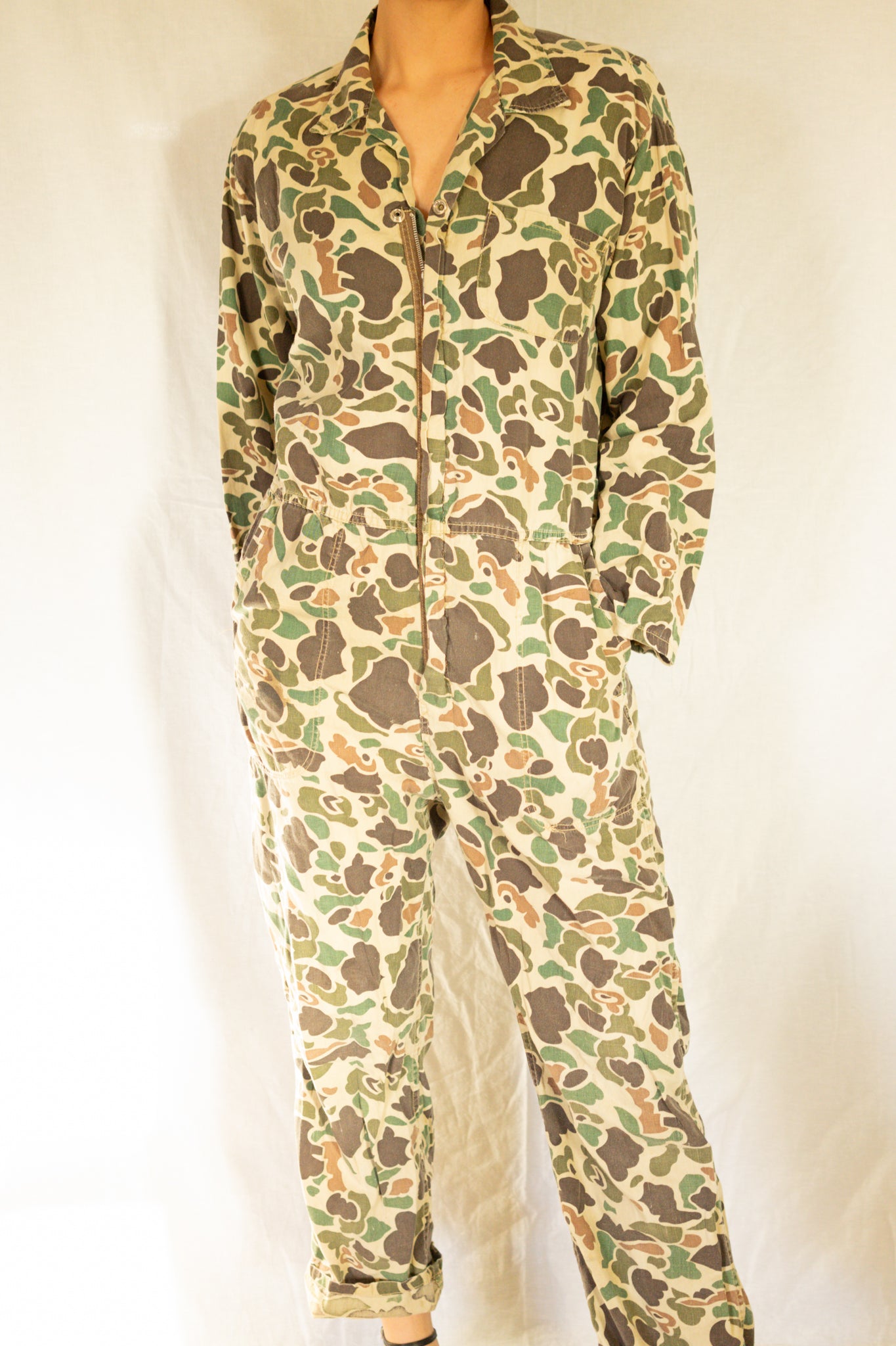 Vintage 1980s Hunting Camo Coveralls