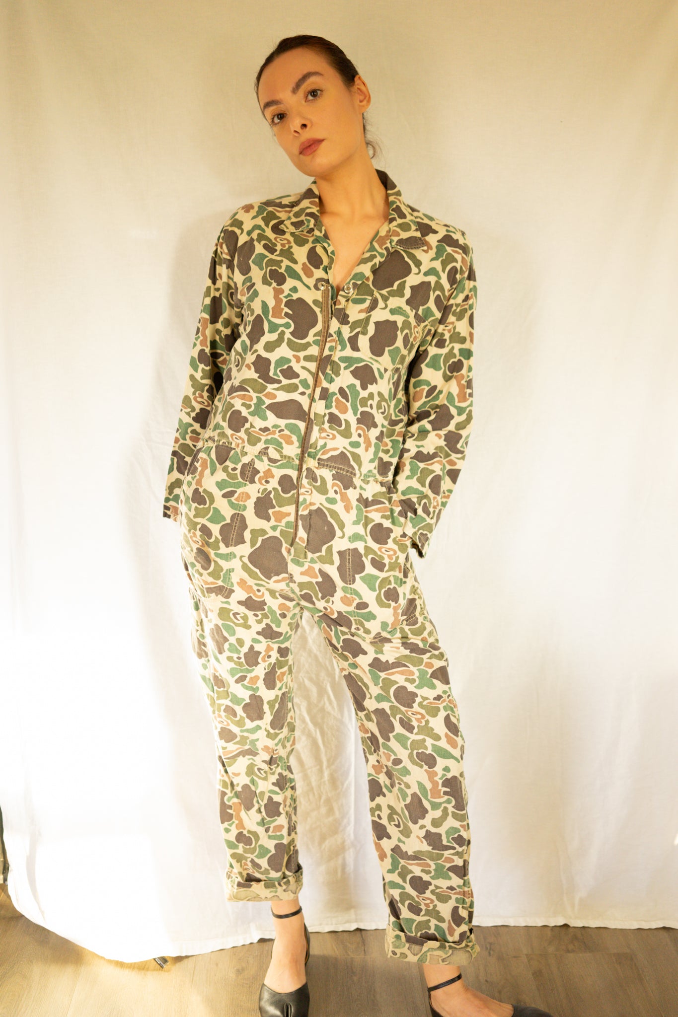 Vintage 1980s Hunting Camo Coveralls