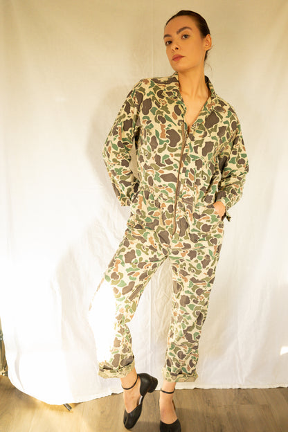 Vintage 1980s Hunting Camo Coveralls