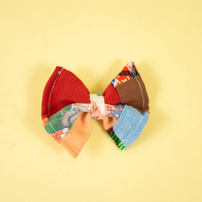 Small Multicolor Patchwork Hair Bow