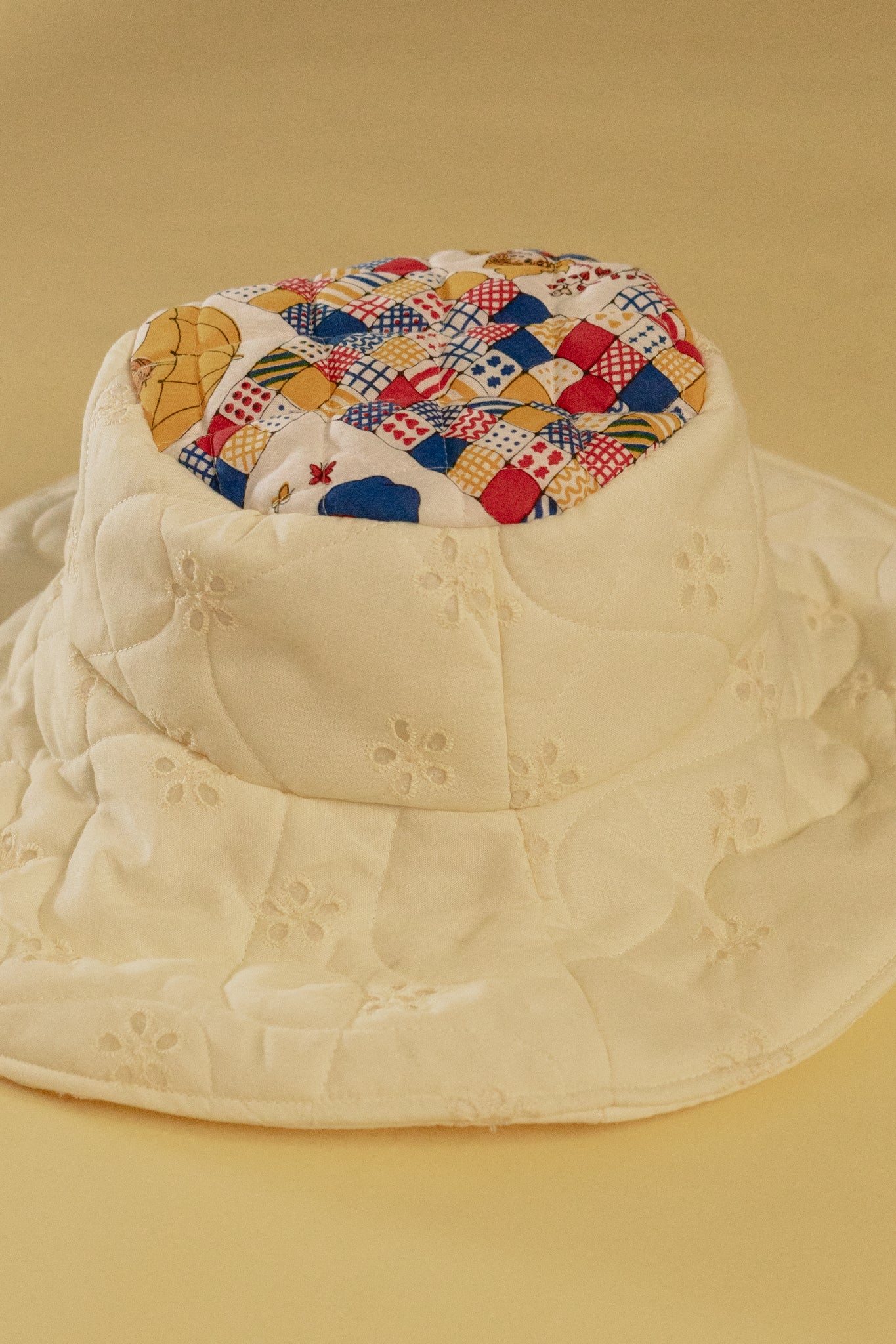 White Quilted Hollie Hobbie Floppy Hat