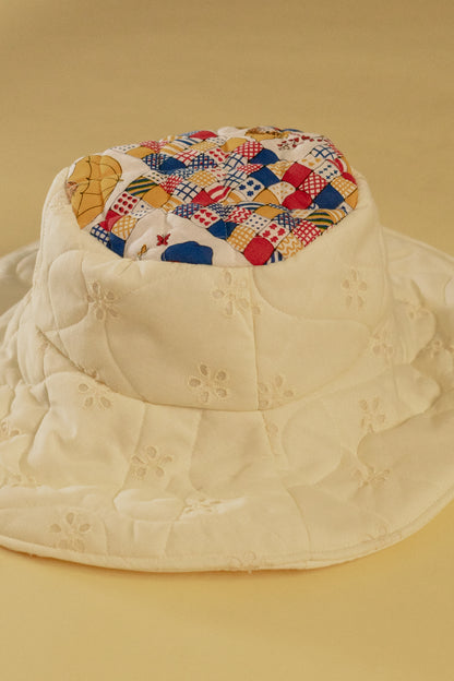 White Quilted Hollie Hobbie Floppy Hat