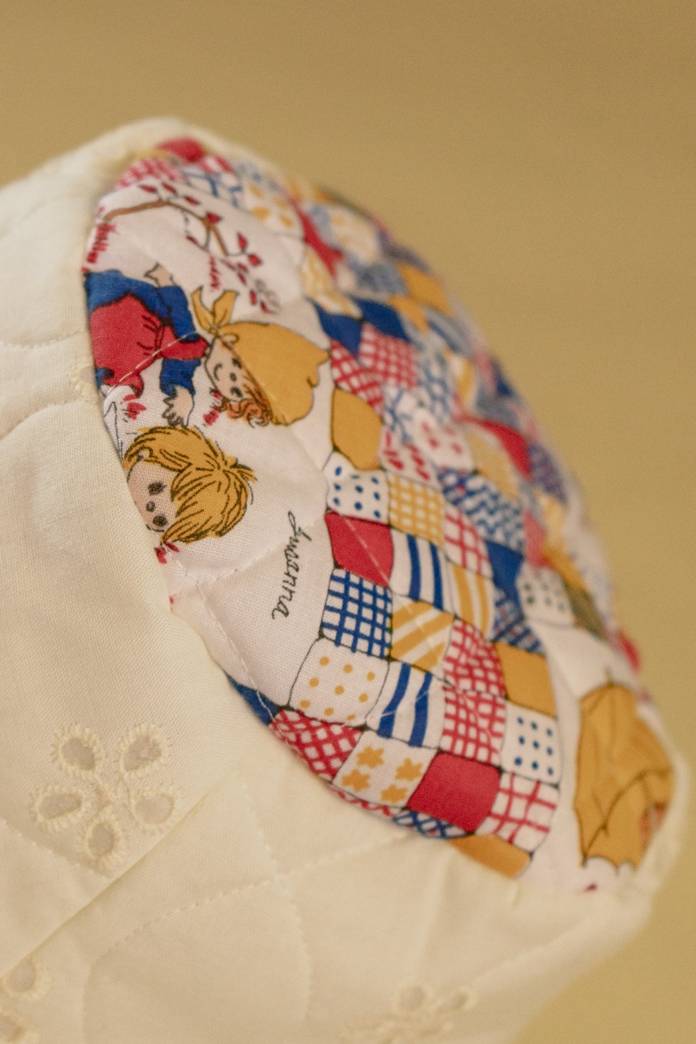 White Quilted Hollie Hobbie Floppy Hat