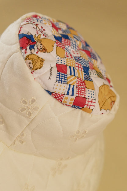 White Quilted Hollie Hobbie Floppy Hat