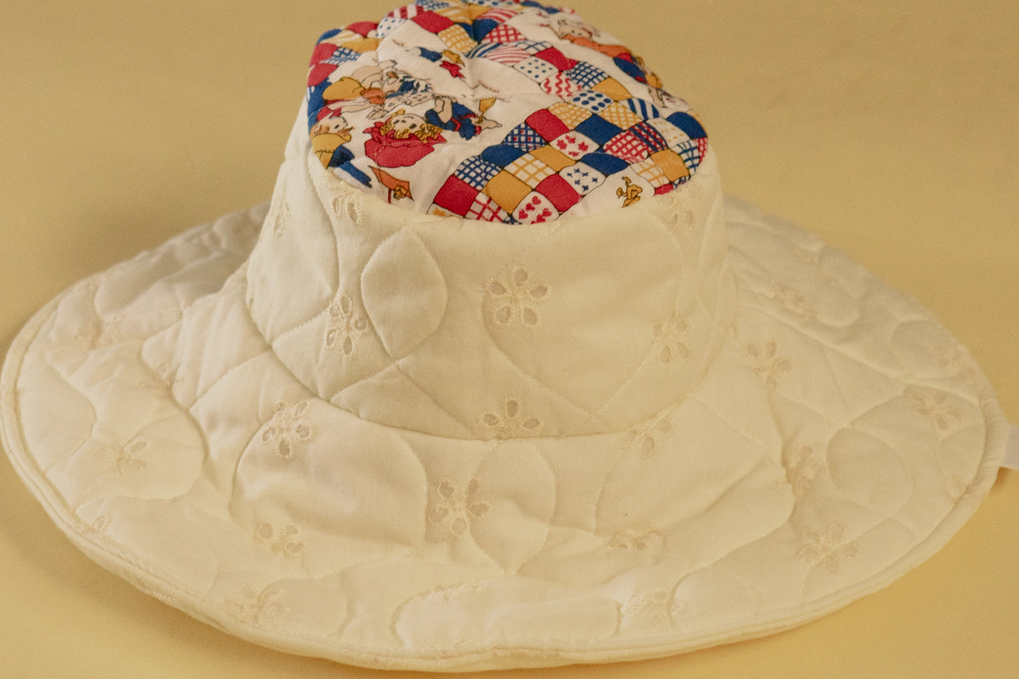 White Quilted Hollie Hobbie Floppy Hat