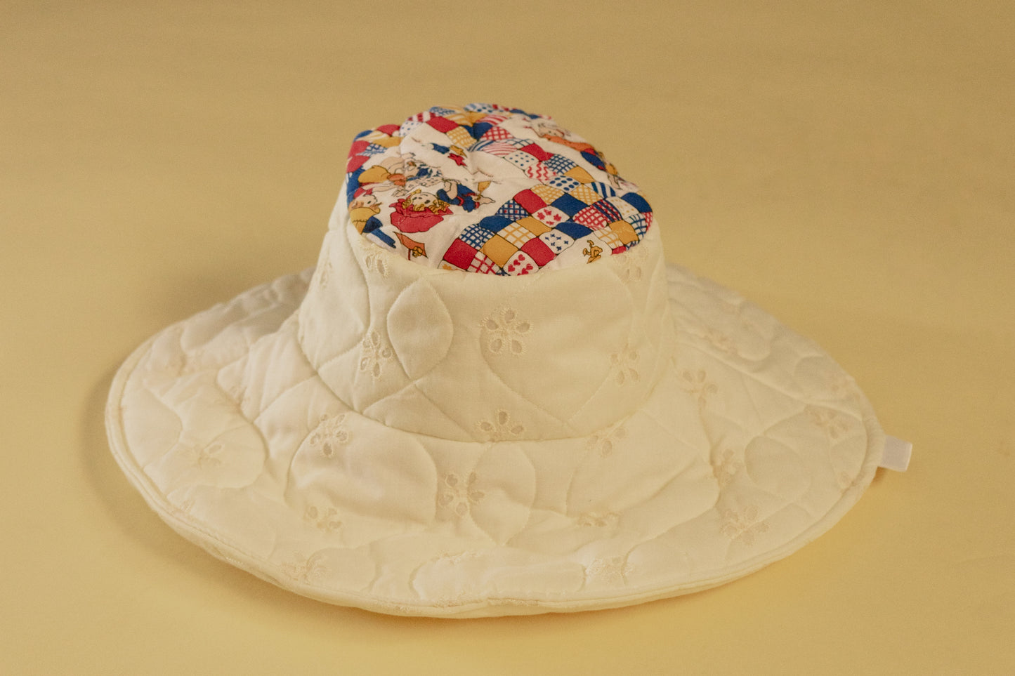 White Quilted Hollie Hobbie Floppy Hat