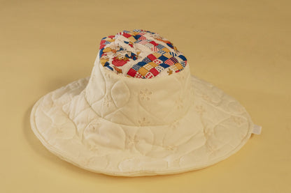 White Quilted Hollie Hobbie Floppy Hat