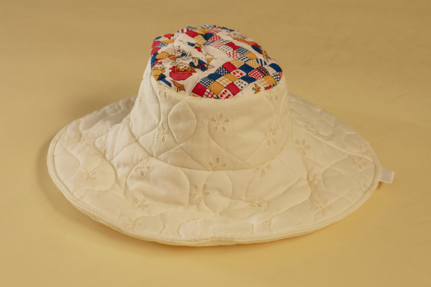 White Quilted Hollie Hobbie Floppy Hat