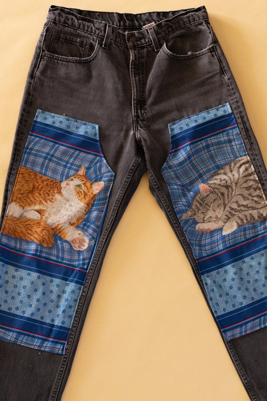 Reworked Double Knee Cat Levis