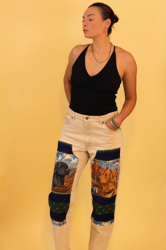 Reworked Double Knee Labrador Dog Jeans