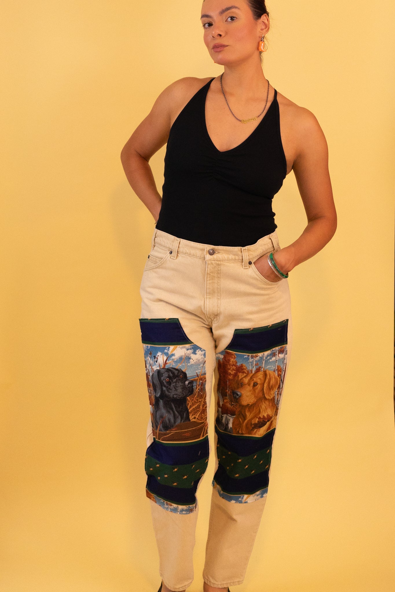 Reworked Double Knee Labrador Dog Jeans