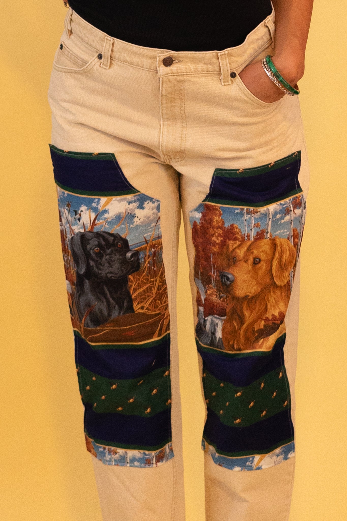 Reworked Double Knee Labrador Dog Jeans