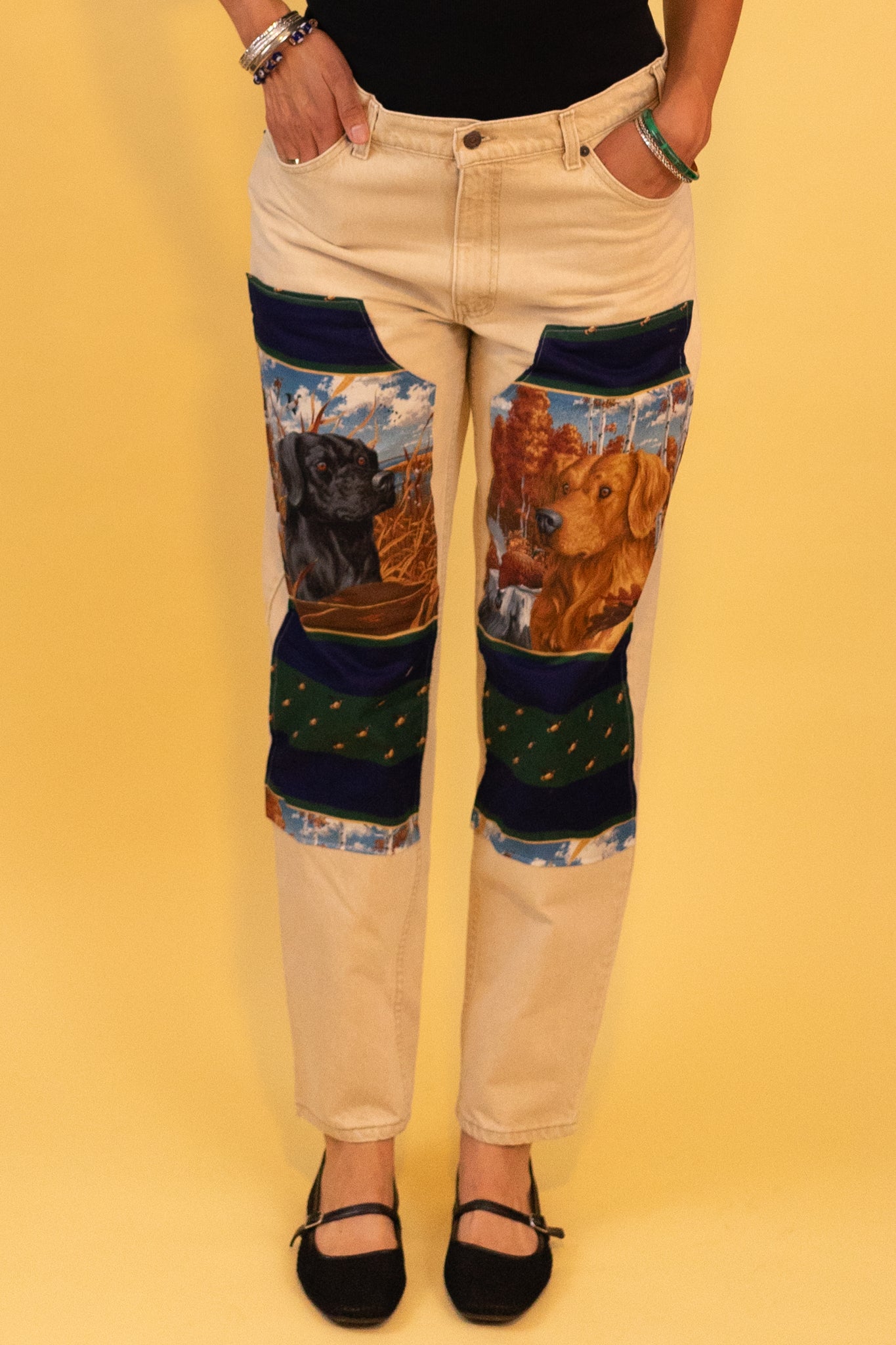 Reworked Double Knee Labrador Dog Jeans