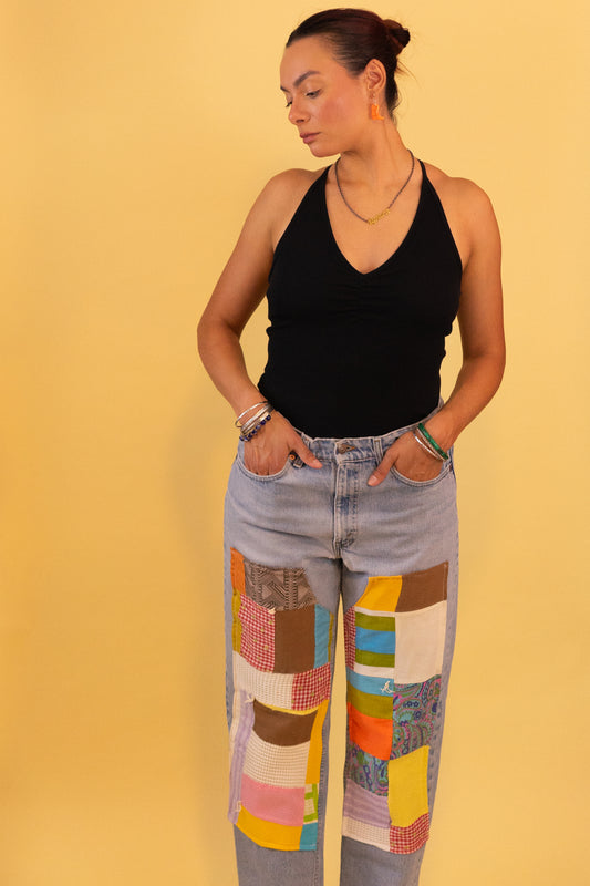 Reworked Double Knee Patchwork Levis