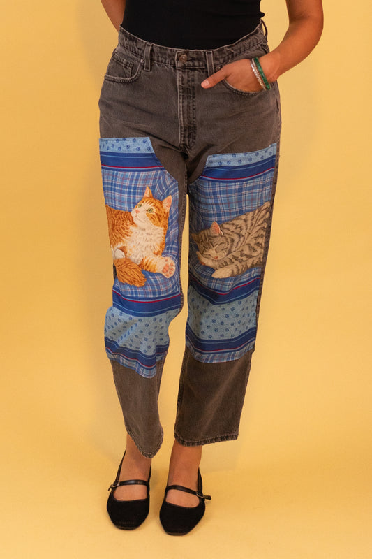 Reworked Double Knee Cat Levis
