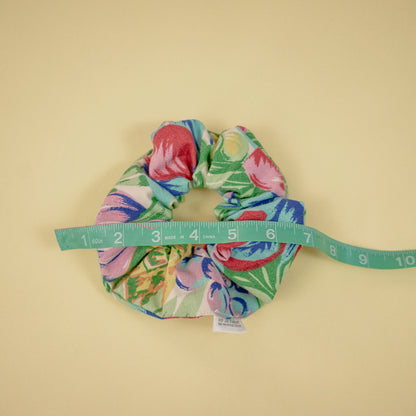 Multi Color Fruit and Floral Print Scrap Scrunchie