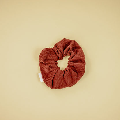 Rust Corduroy Scrap Scrunchie