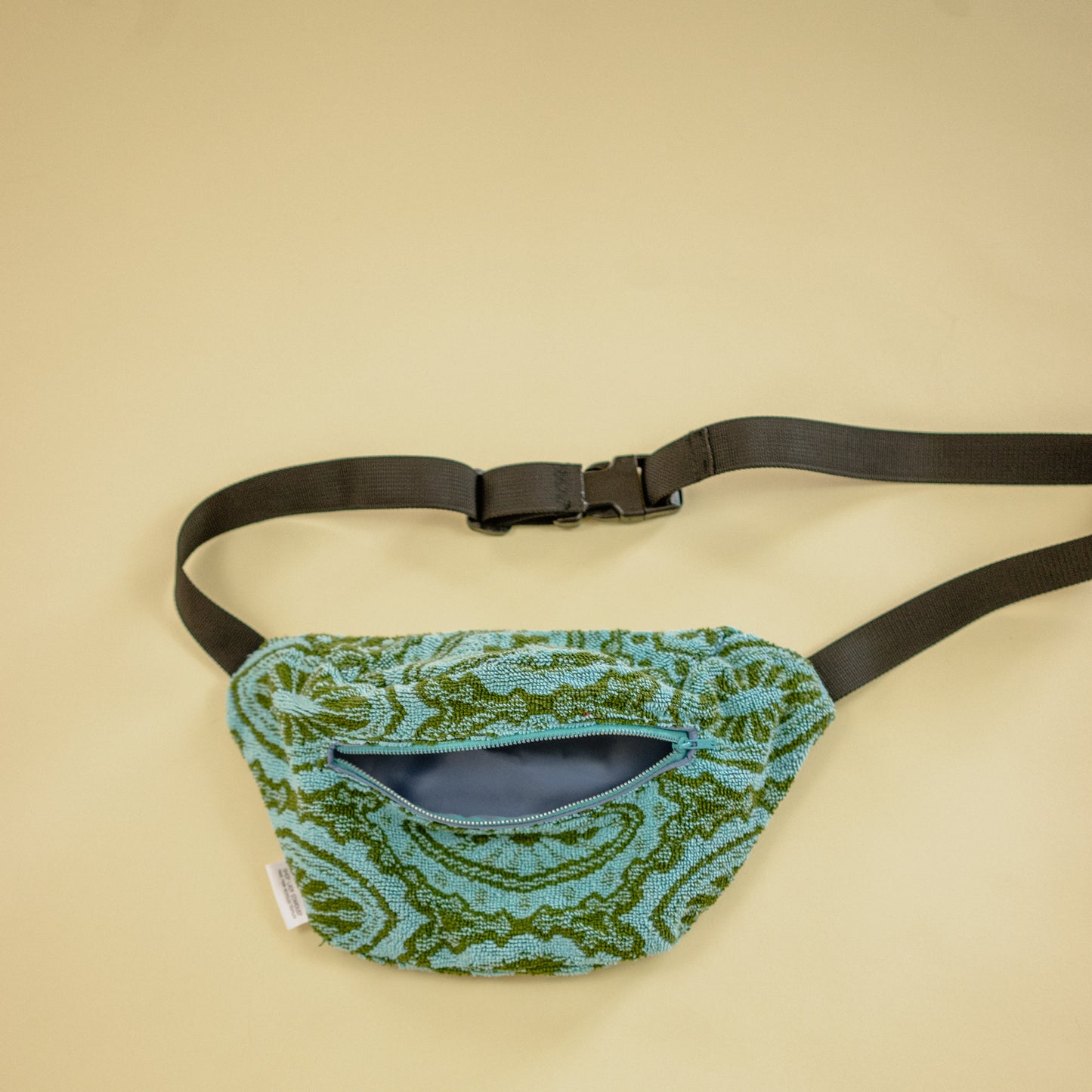 Blue and Green Geometric Towel Fanny Pack