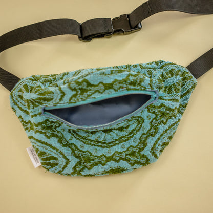 Blue and Green Geometric Towel Fanny Pack