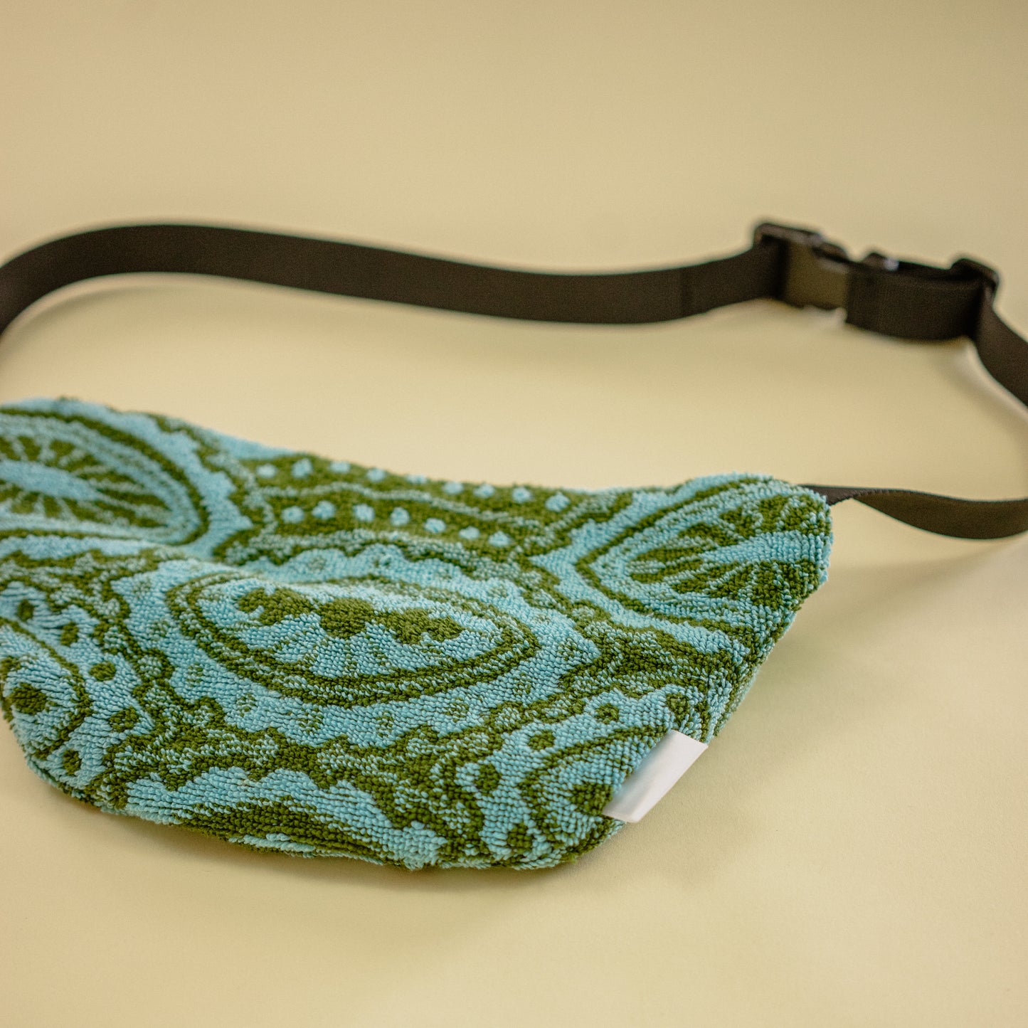 Blue and Green Geometric Towel Fanny Pack