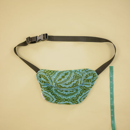 Blue and Green Geometric Towel Fanny Pack