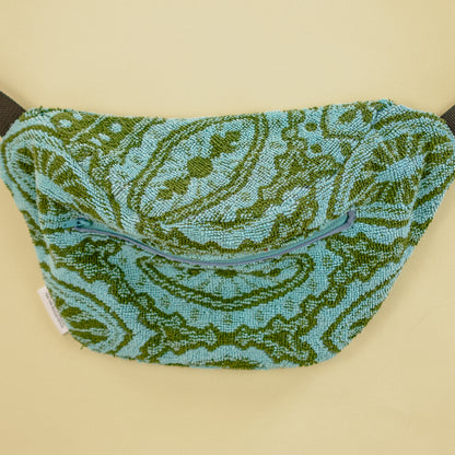 Blue and Green Geometric Towel Fanny Pack