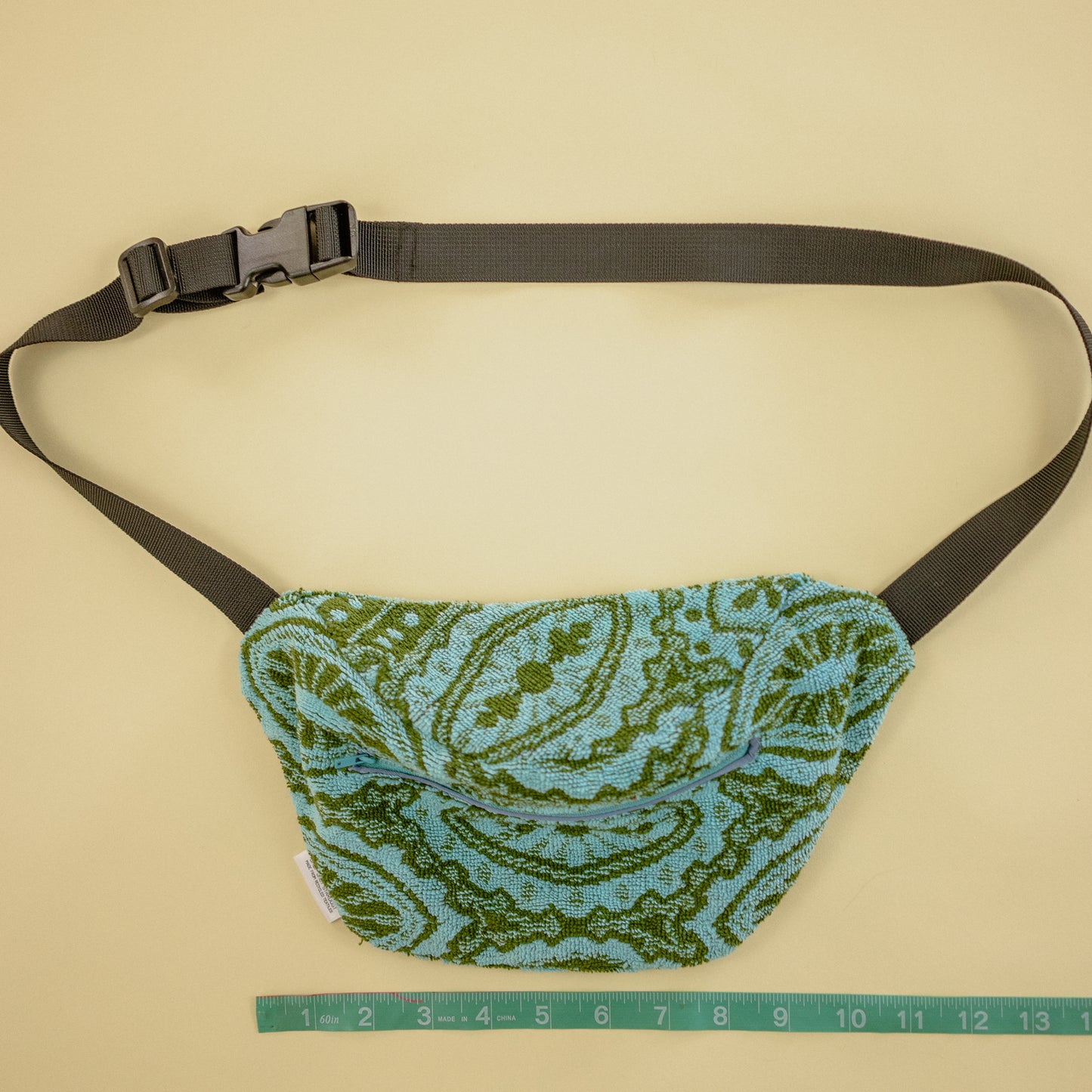 Blue and Green Geometric Towel Fanny Pack