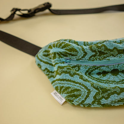 Blue and Green Geometric Towel Fanny Pack