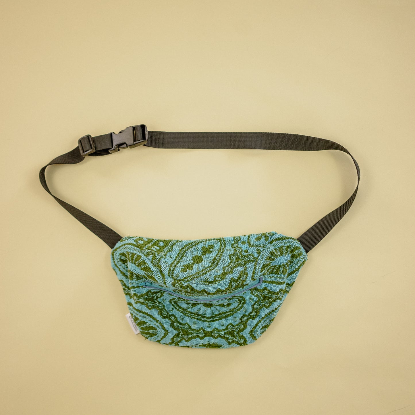 Blue and Green Geometric Towel Fanny Pack